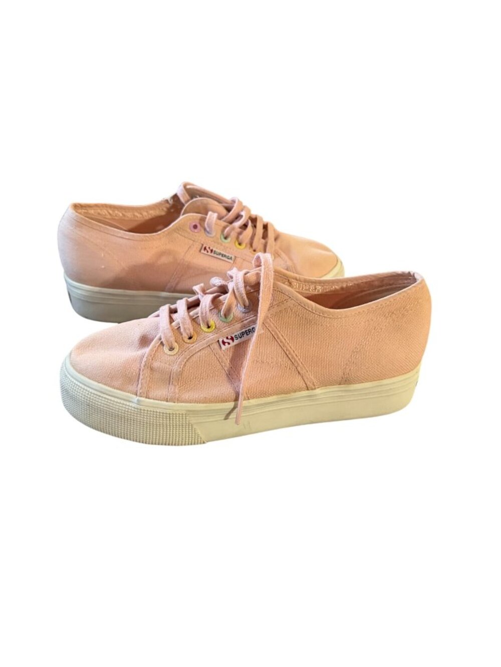 Superga Womens Pink Canvas Sneakers Size 41 Casual Low-Top Shoes - Picture 3 of 6